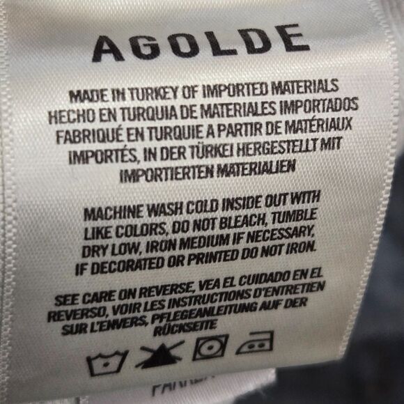 Agolde High Rise Parker Jean Shorts Size 27 Cut Off Distressed Denim Button Fly - Picture 8 of 10